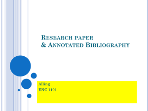 Instructions & Help for Research Paper with Annotated Bibliography