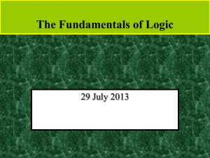 Module #1: The Fundamentals of Logic