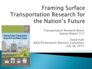 Framing Surface Transportation Research for the Nation's Future