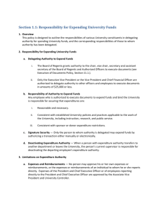 Section 1.1: Responsibility for Expending University Funds