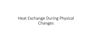Heat Exchange During Physical Changes - Parkway C-2