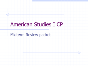 American Studies I CP midterm review