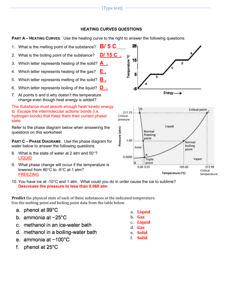 RS Heating: Heating And Cooling Curves Quiz For Heating And Cooling Curves Worksheet