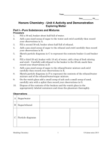 Honors Chemistry - Unit 4 Activity and Demonstration