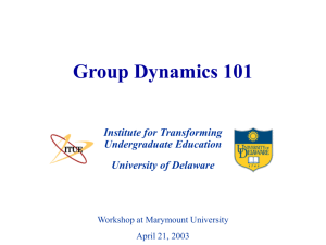 Group Dynamics 101 - University of Delaware