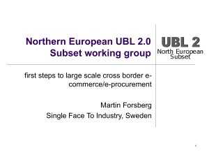 Northern European UBL 2.0 Subset working group