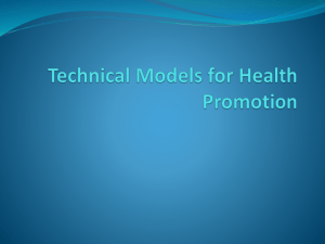Technical Models for Health Promotion
