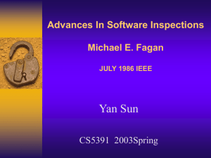 Advances In Software Inspections