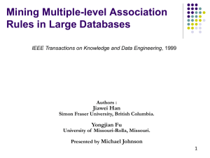 Mining Multiple-Level Association Rules In Large Databases Jiawei