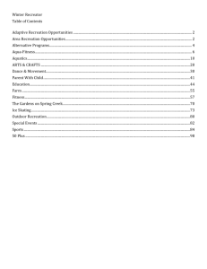 Winter Recreator Table of Contents Adaptive Recreation