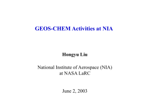 GEOS-Chem activities at National Institute of Aerospace