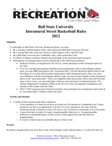Ball State University Intramural Street Basketball Rules 2012