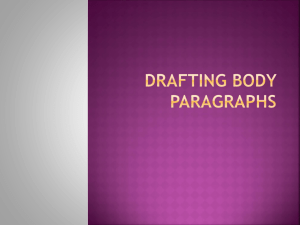 Drafting Body Paragraphs