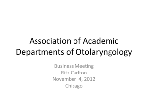 AADO Business Meeting 2012 - Society of University Otolaryngologists