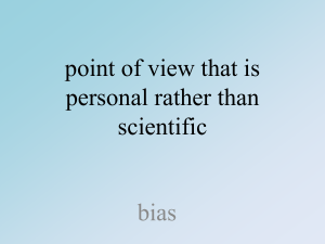 point of view that is personal rather than scientific