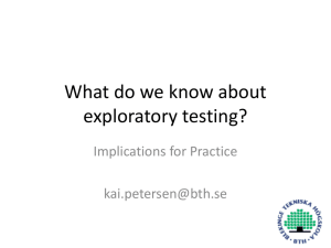 What do we know about exploratory testing?