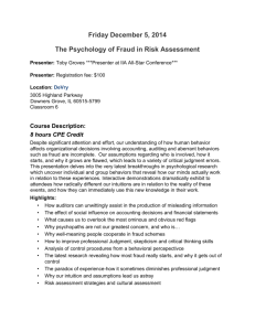 The Psychology of Fraud and Risk Assessment