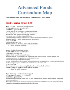 Advanced Foods Curriculum Mapping 1-16-12