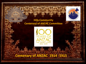 Australian War Memorial - Centenary of ANZAC Hills District