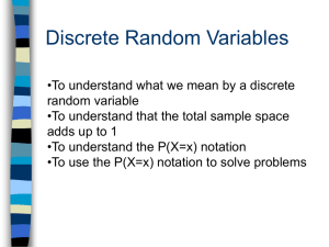 Discrete random variables 1