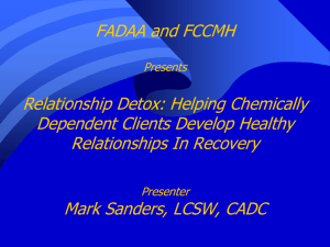 Helping Chemically Dependent Clients Develop Healthy