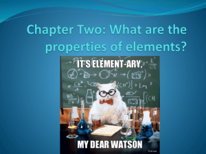 Chapter Two: What are the properties of elements?