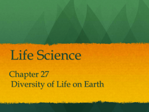 LS ch 27 diversity of life on earth