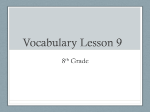 Vocabulary Lesson 9