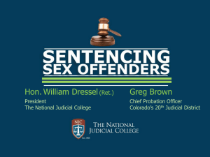 Sentencing Sex Offenders - American Judges Association