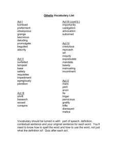 Othello Vocabulary List