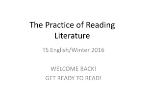 The Practice of Reading Literature