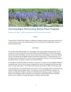 UP Native Plant Accomplishments Report 2014
