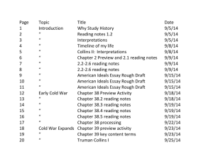 Page Topic Title Date 1 Introduction Why Study History 9/5/14 2