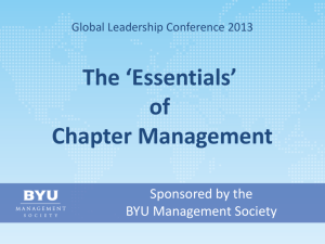 of Chapter Management - BYU Management Society