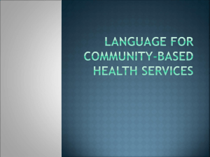 Language for Community-Based Health Services