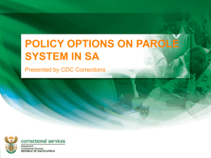 policy options on parole system in sa