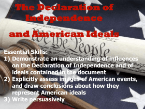 Declaration of Independence and American Ideals