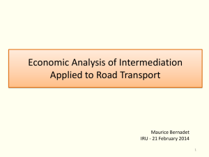 Analyse économique de l*intermédiation * Application au transport