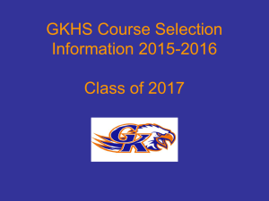 11th Grade Course Selection 2015