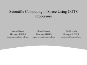 Scientific Computing in Space Using COTS Processors