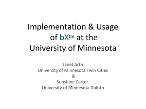 Implementation and usage of bX at the University of