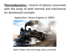 Ch 20 First Law of Thermodynamics, Part 1