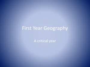 Exploring First Year Geography