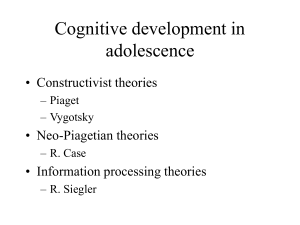 Cognitive Development of the Adolescent