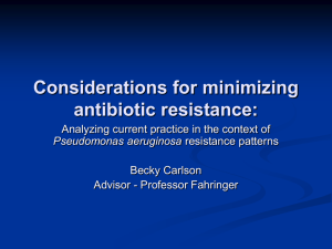 Considerations for minimizing antibiotic resistance: