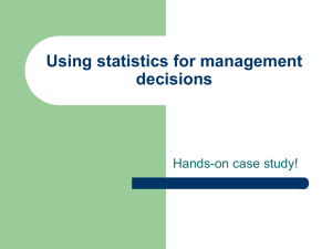 Using statistics for management decisions