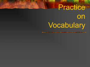 Practice on Vocabulary