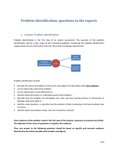 Problem identification: questions to the experts