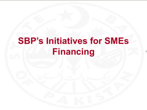 SBP's Initiatives for SMEs Financing