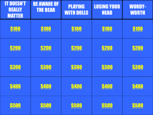 Exam Review Jeopardy PowerPoint #1